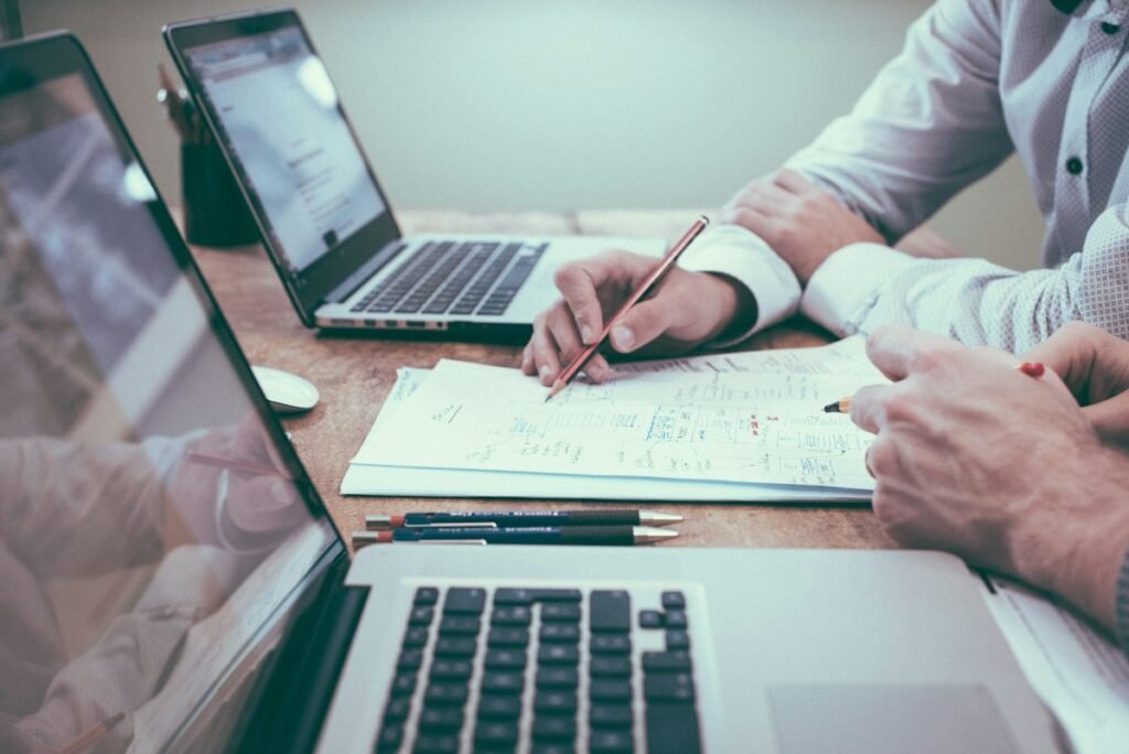 Business growth chart on a desk